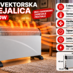 Konvektorska grejalica 2000W sa ventilatorom – brzo dogrevanje sobe