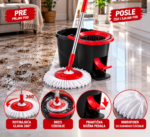 Spin Mop rotirajući džoger sa kantom i pedalom – lako ceđenje bez kvašenja ruku - Slika 5