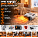 Električna grejalica Warp 2000w - sa termostatom i zaštitom od pregrevanja - Slika 2